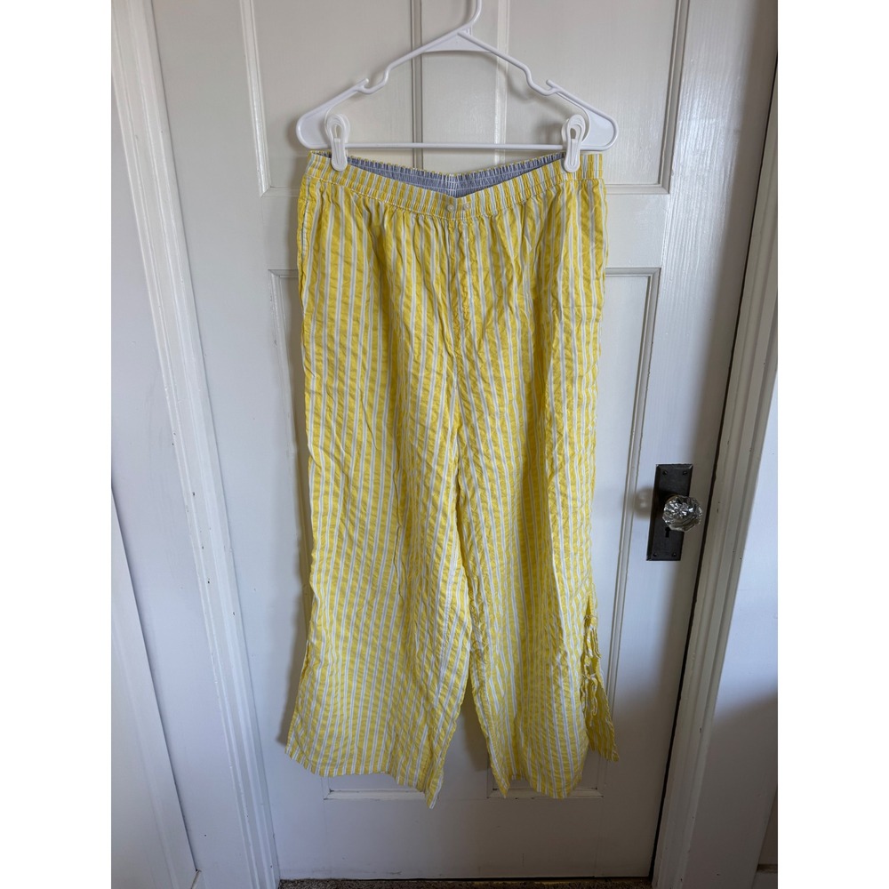 NWT Aerie yellow & white striped pajama pants size large